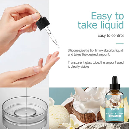 30Ml/60Ml/100Ml  Coconut and Vanilla Essential Oil Body Massage Skin Care Hydrating Moisturizing and Air Freshening
